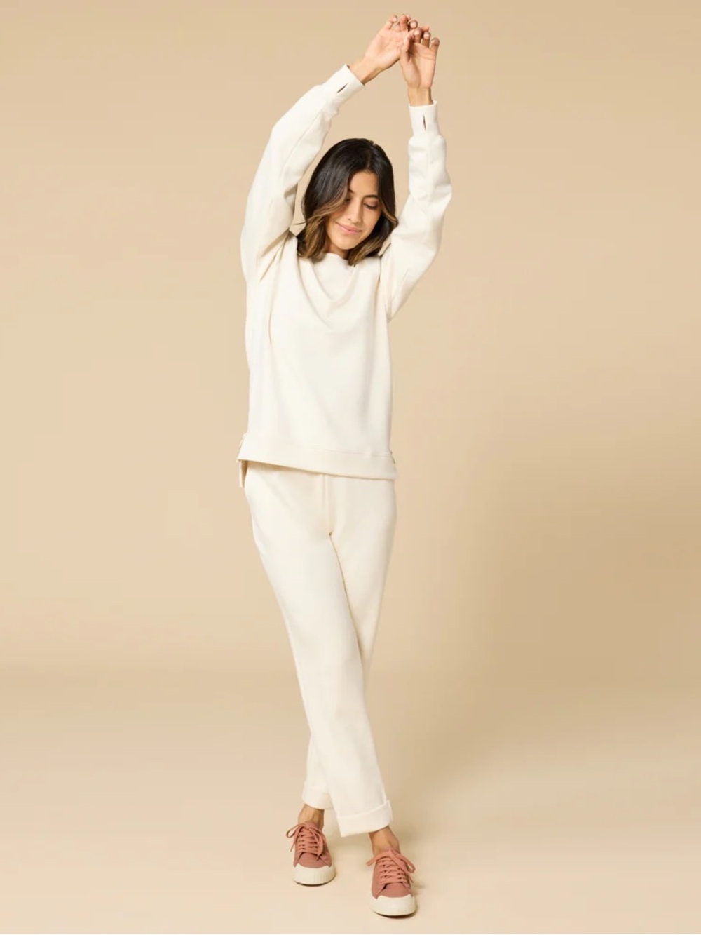 NWOT! Softies DreamTech Ankle Cuff Flood Pant in Almond - Size Large